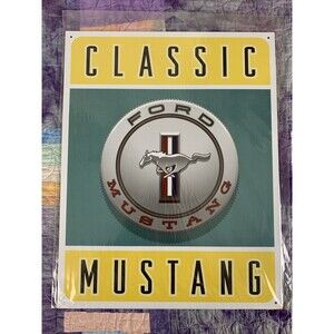 Classic Ford Mustang 12.5X16" Man Cave Garage Car Shop Wall Decor Muscle Car